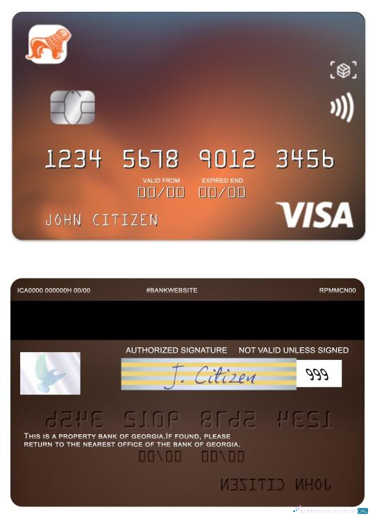 Download Georgia Bank of Georgia visa classic card Photoshop template
